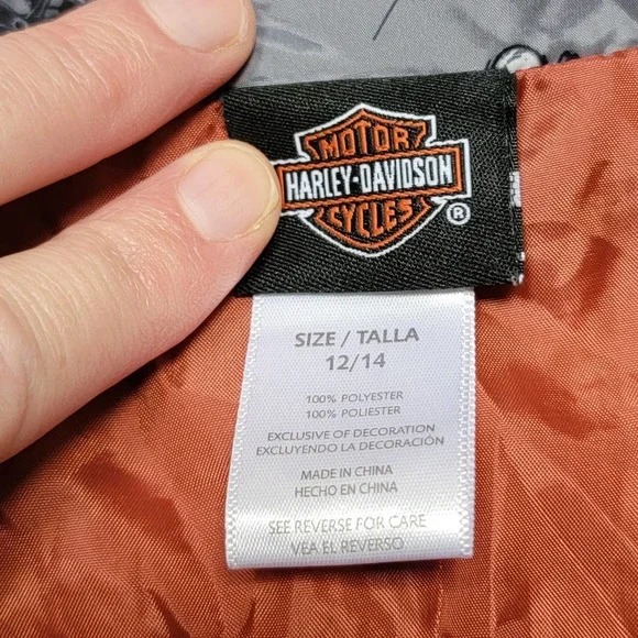 Harley-Davidson 1/4 Zip Motorcycle Printed Hooded Windbreaker Pullover